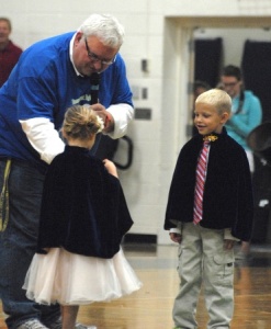 Chuck Brooks during the Rosemount High School homecoming coronation ceremony in 2014. (Photo by Tad Johnson) 